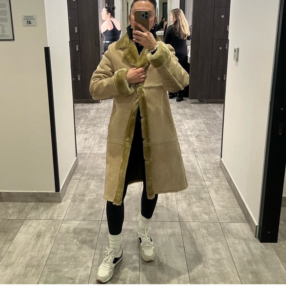 Men's Tan Shearling Coat